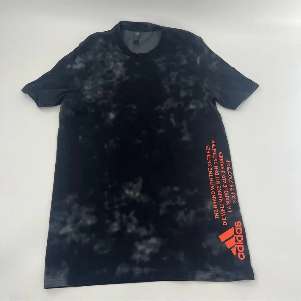 Adidas Men’s Short Sleeve T Shirt Black Orange